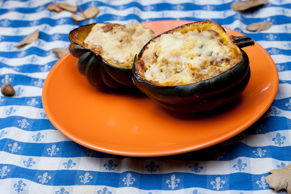 Brown Ale Stuffed Acorn Squash