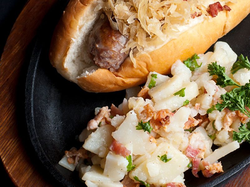 Grilled Beer Brats with German Potato Salad