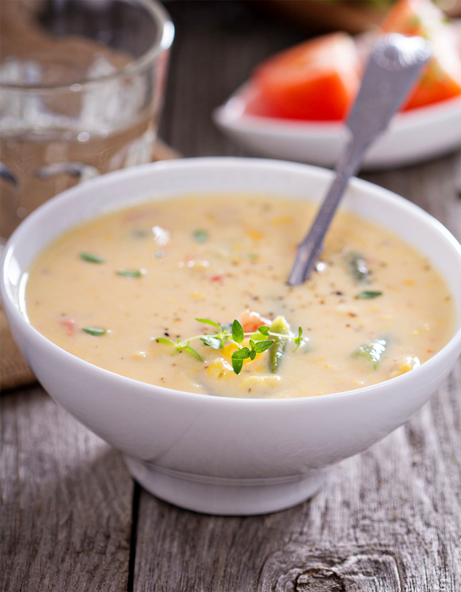 In-Heat Wheat Corn and Crab Chowder