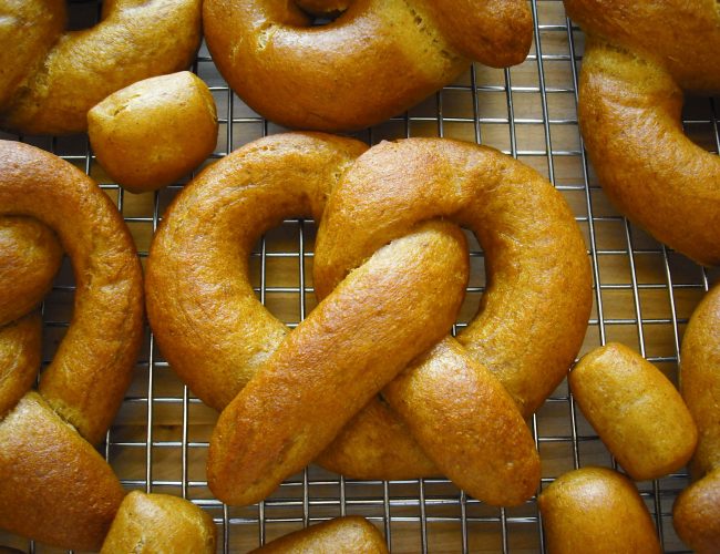 Pumpkin stout soft pretzels